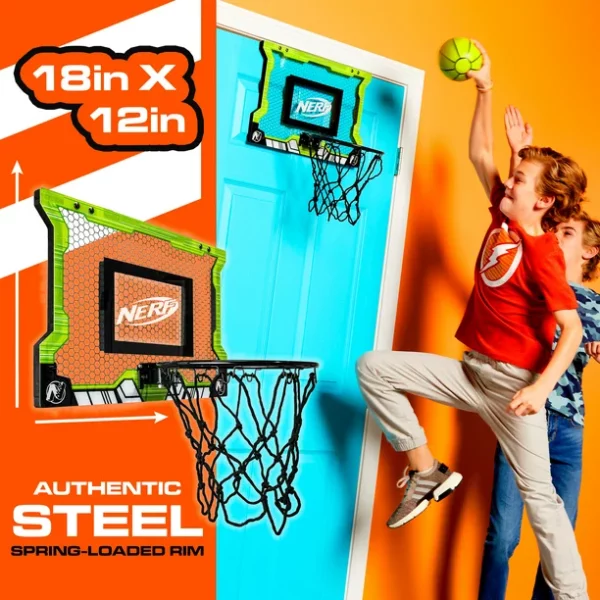 Nerf Basketball Pro Over the Door Hoop with Ball - 18 In. x 12 In.