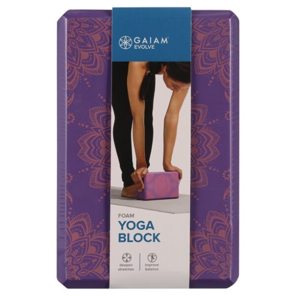 Evolve by Gaiam Printed Fashion Yoga Block, Made from Sturdy Foam, Pink