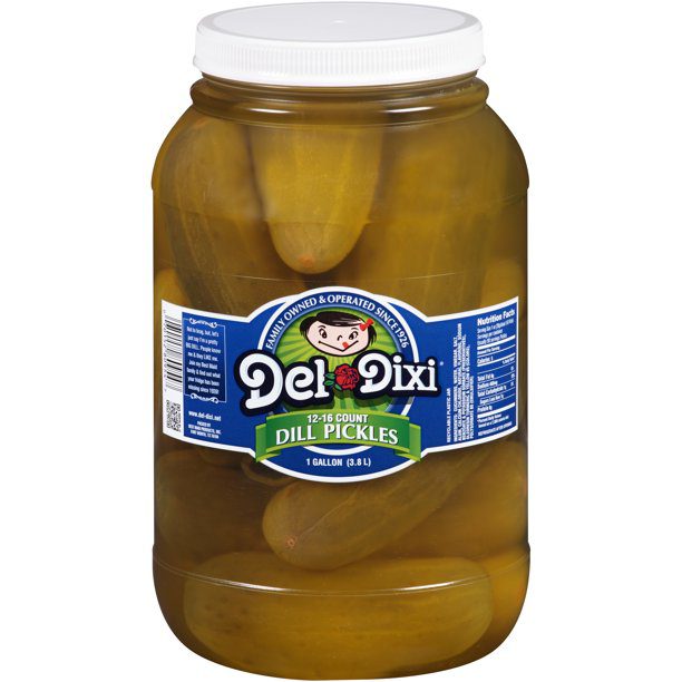 Del Dixi® Dill Pickles 12-16 Count 1 gal. Plastic Jar