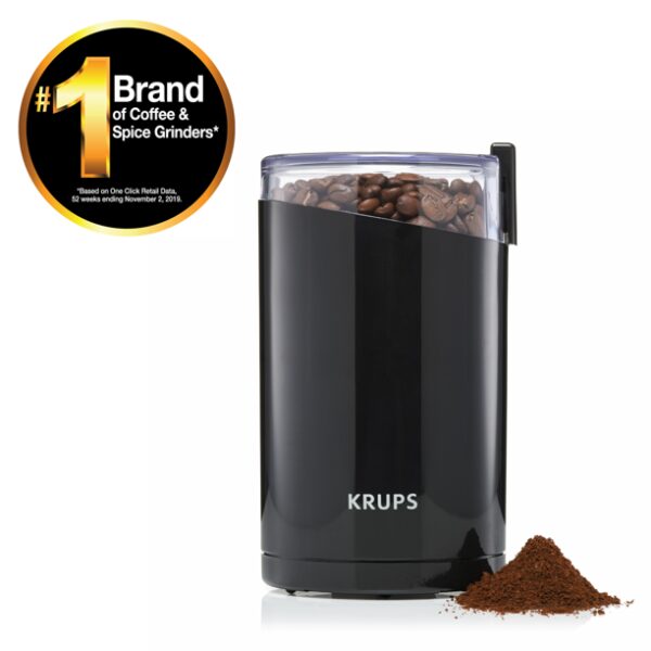 KRUPS Fast Touch Electric Coffee and Spice Grinder With Stainless Steel Blades, Black