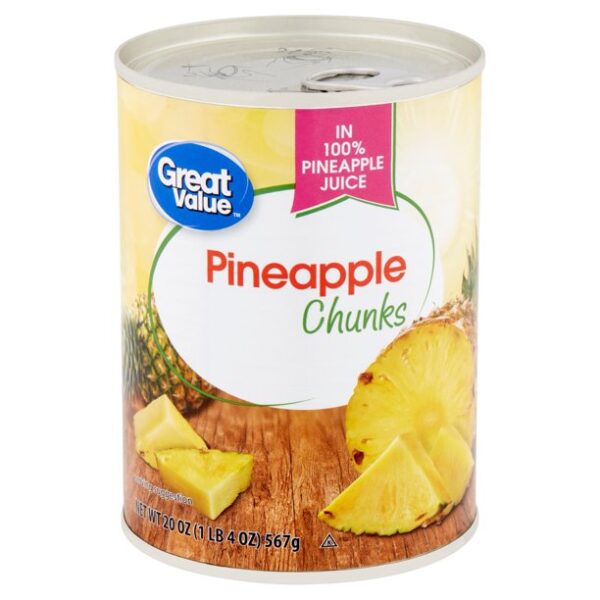 Great Value Canned Pineapple Chunks, 20 oz