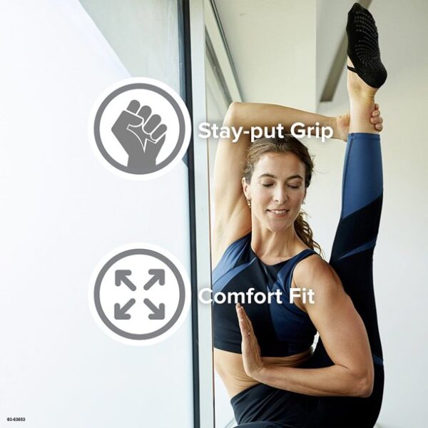 Evolve by Gaiam Grippy Yoga Barre Socks, 2 Pack, Multicolor, M/L