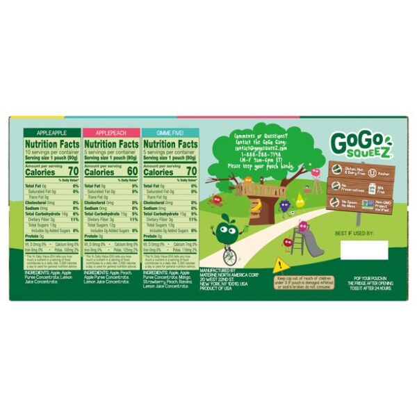 (20 Pack) GoGo Squeez Applesauce Pouch, Variety, 3.2 oz
