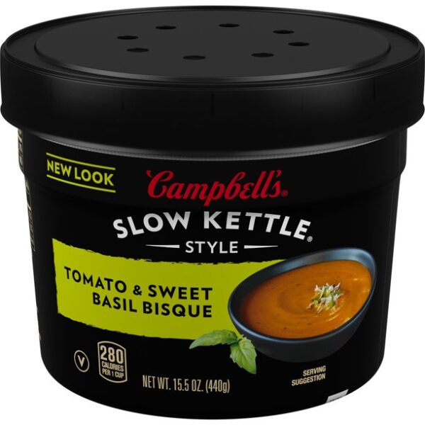Campbell's Slow Kettle Style Tomato & Sweet Basil Bisque, 15.5 oz. Tub