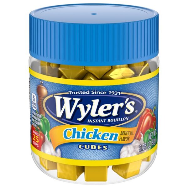 Wyler's Instant Bouillon Chicken Flavored Cubes, 3.25 oz Jar