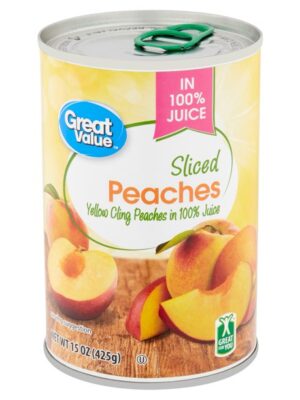 Great Value Sliced Peaches in 100% Juice, 15 oz