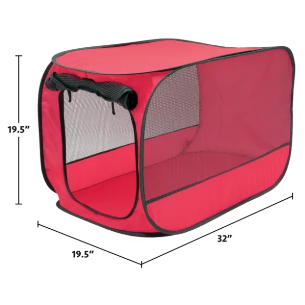 Vibrant Life 32" x 19.5" Medium Single Door Lightweight Collapsible Soft Sided Pop Open Indoor Outdoor Travel Dog Kennel, Carrying Case for Travel, Suitable for Dogs/Cats/Rabbits/Pets