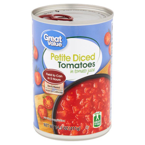 Great Value Petite Diced Tomatoes in Tomato Juice, 14.5 Oz