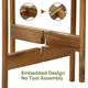 HomGarden Set of 3 Bamboo Plant Stand Set, Modern Adjustable Wooden Flower Pot Holder Brown