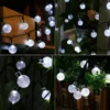 21ft 30LED Solar Fairy Lights Outdoor White Crystal Ball Lights for Home Fence Garden Yard Patio Decorations