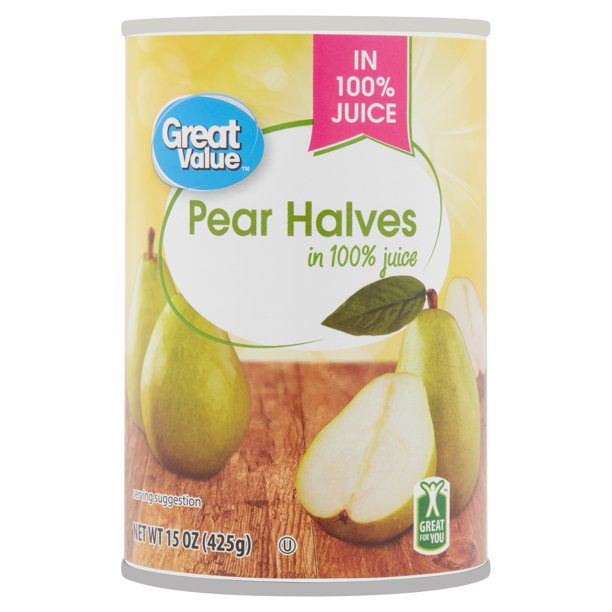 Great Value Pear Halves in Pear Juice, 15 oz