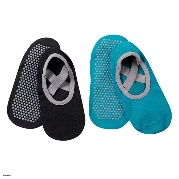 Evolve by Gaiam Grippy Yoga Barre Socks, 2 Pack, Multicolor, M/L