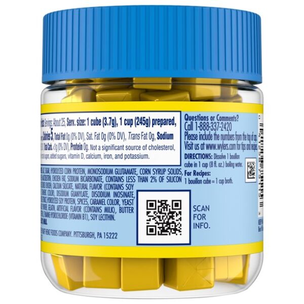 Wyler's Instant Bouillon Chicken Flavored Cubes, 3.25 oz Jar