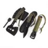 Ozark Trail 6 Piece Paracord Handle Camping Survival Tool Kit with 5" Fixed Knife, 4" Hatchet, 300-Lumen Flashlight and Fire Rod