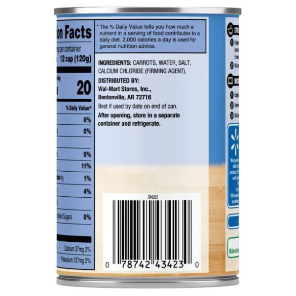 Great Value Canned Sliced Carrots, 14.5 oz Can