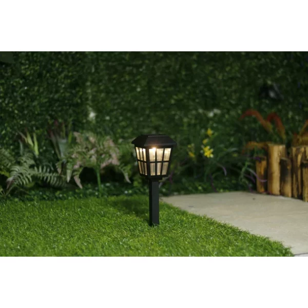 Mainstays Solar Powered Black Square Design LED Path Light, 5 Lumens