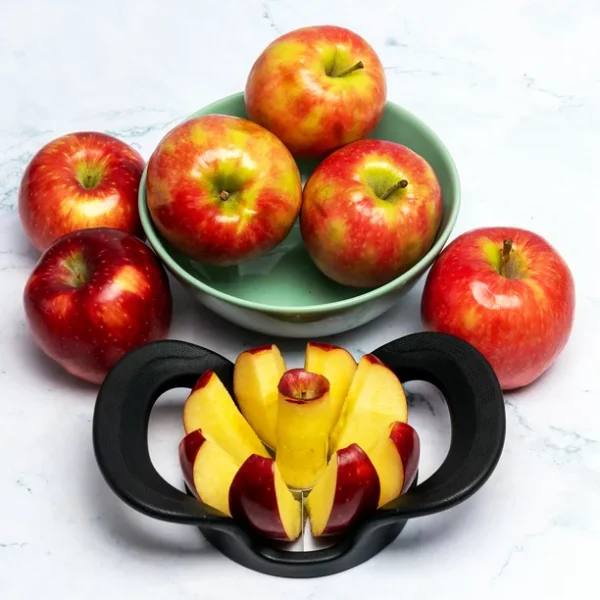 Mainstays 8-Wedge Stainless Steel Apple Slicer and Corer, Black