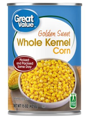 Great Value Whole Kernel Corn, Canned Vegetables, 14.5-15 oz